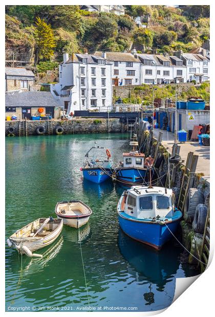 Polperro Harbour Print by Jim Monk