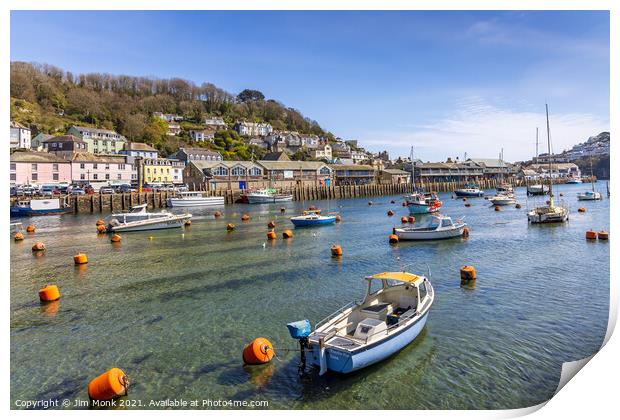Boats on the Looe River. Print by Jim Monk