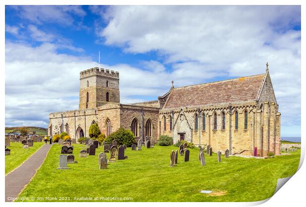 St Aidan's Church, Bamburgh Print by Jim Monk