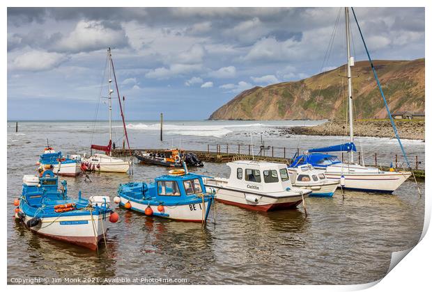 High Tide at Lynmouth Harbour Print by Jim Monk