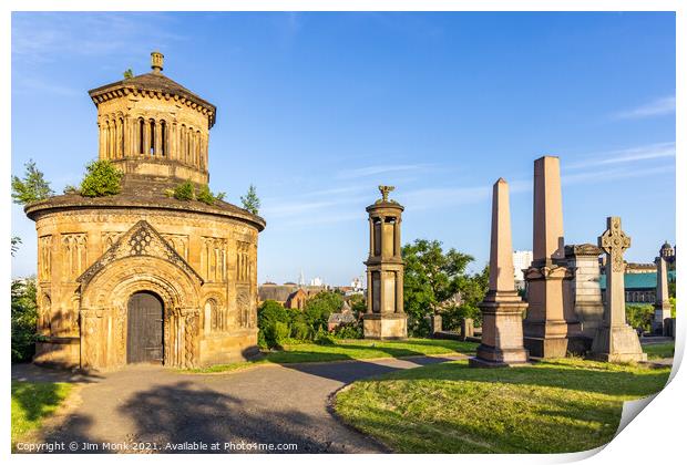 Monteath Mausoleum at The Necropolis, Glasgow  Print by Jim Monk