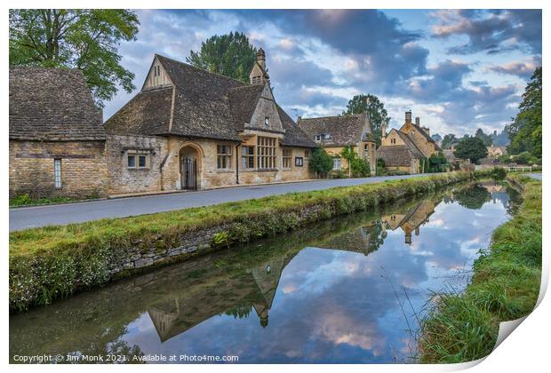 Lower Slaughter Reflections Print by Jim Monk