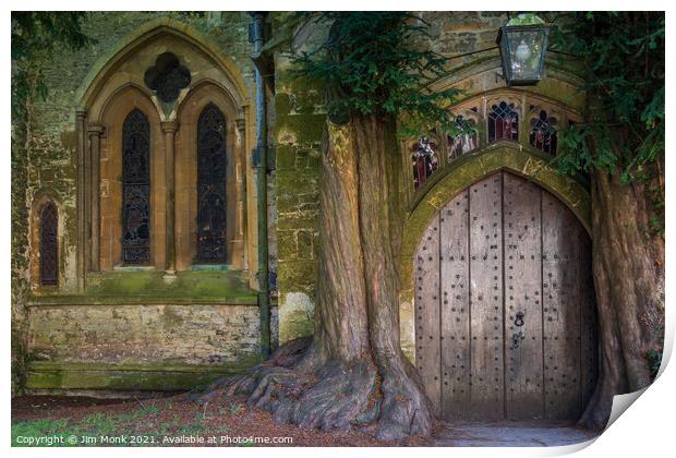 St Edward's Church Door, Stow-on-the-Wold Print by Jim Monk