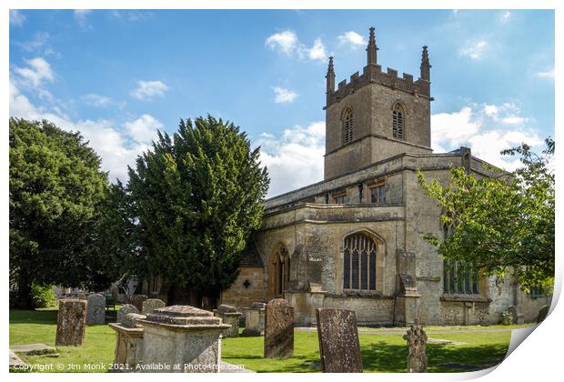 St Edward's Church, Stow-on-the-Wold Print by Jim Monk