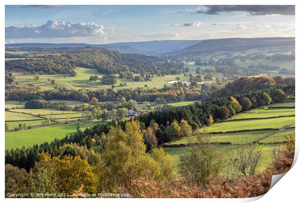 Derwent Valley and Chatsworth View Print by Jim Monk