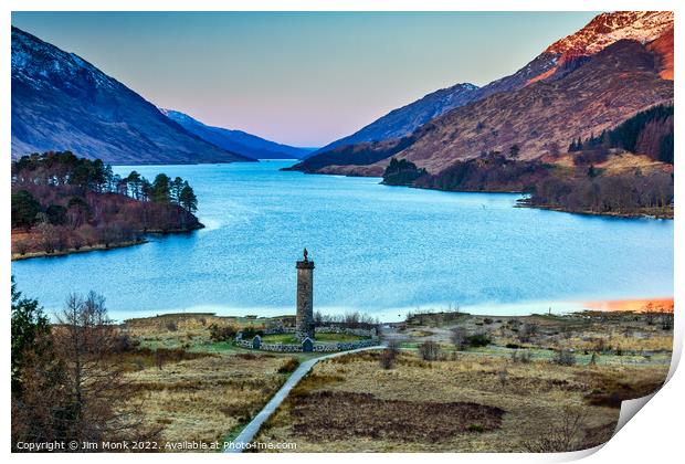The Glenfinnan Monument and Loch Shiel Print by Jim Monk