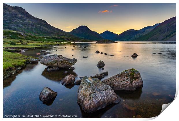 Wast Water Sunrise Print by Jim Monk