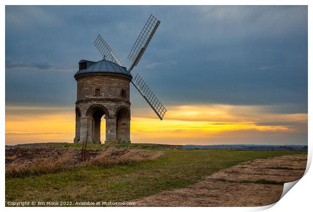 Chesterton Windmill Sunset Print by Jim Monk