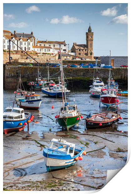 Porthleven Harbour, Cornwall. Print by Jim Monk
