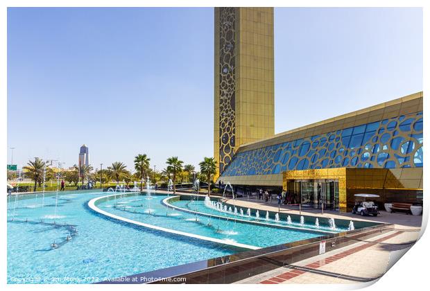 Dubai Frame Fountains Print by Jim Monk