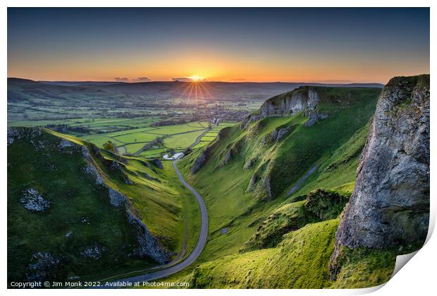 Winnats Pass Sunrise Print by Jim Monk