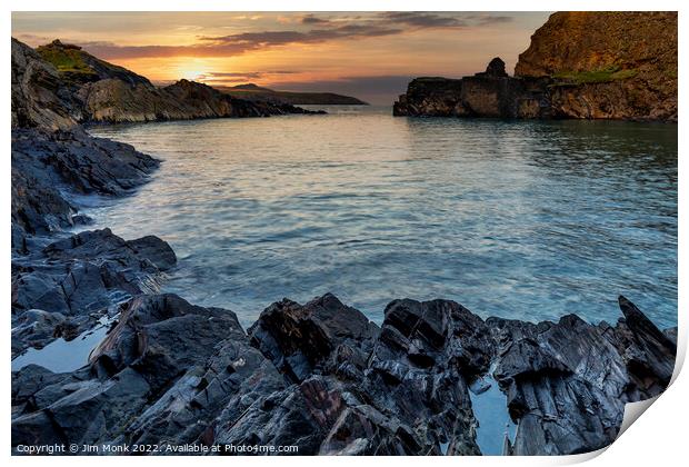 Abereiddy Sunset, Pembrokeshire Print by Jim Monk