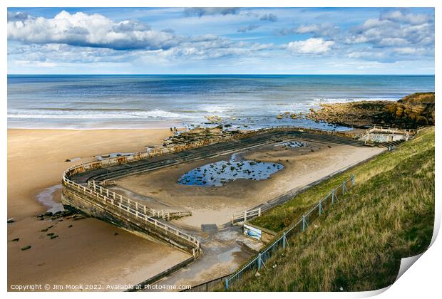 The old tidal swimming pool at Tynemouth. Print by Jim Monk