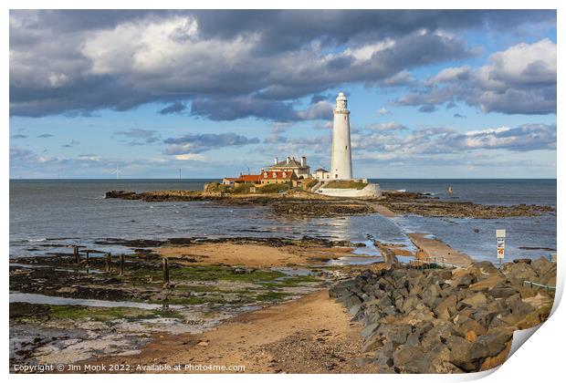 St Mary's Lighthouse Print by Jim Monk