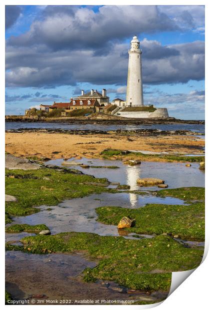 St Marys Lighthouse Whitley Bay Print by Jim Monk