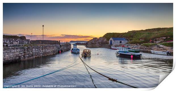 Ballintoy Harbour Sunrise Print by Jim Monk