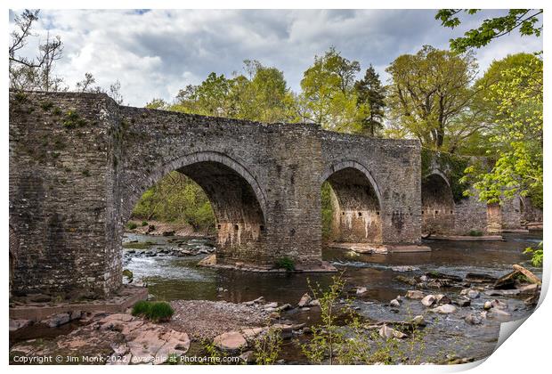 Llangynidr Bridge Print by Jim Monk