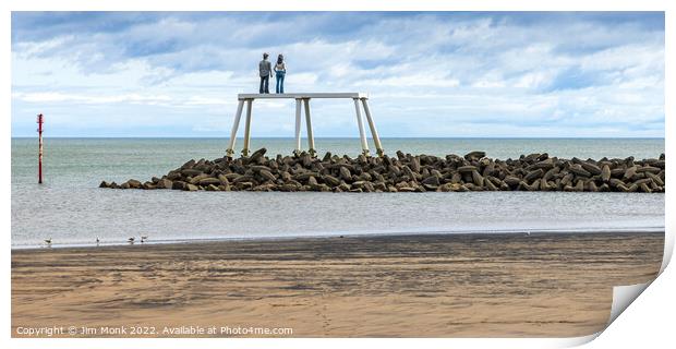 The Couple Statue at Newbiggin By The Sea Print by Jim Monk