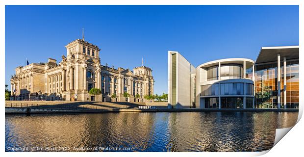 The Reichstag and Paul Loebe Buildings, Berlin Print by Jim Monk