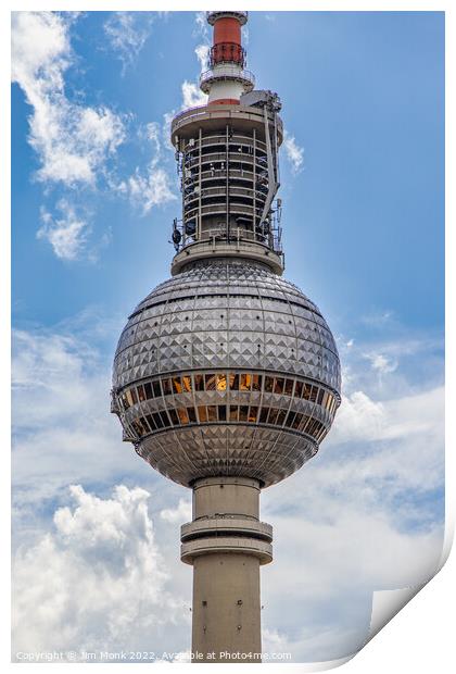 The TV Tower of Berlin Print by Jim Monk