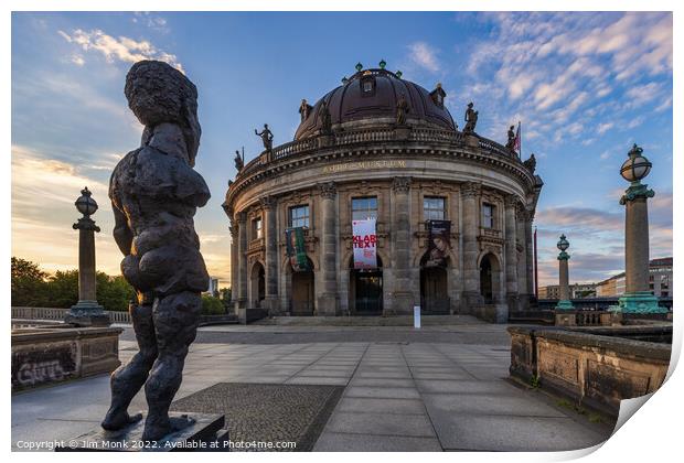 The Bode Museum and Sculpture of Odysseus Print by Jim Monk