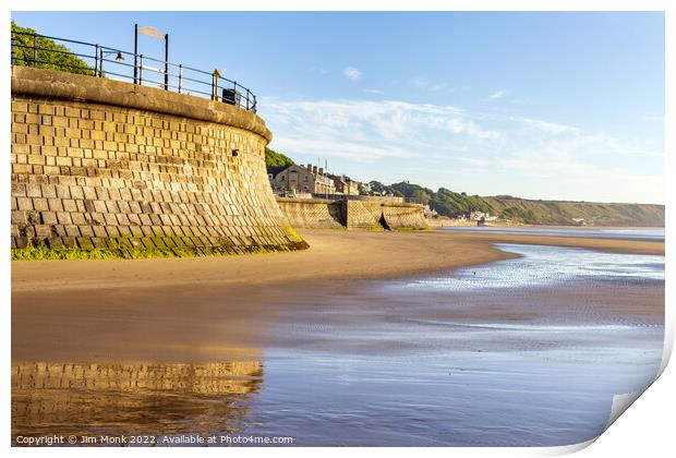 Filey Sea Defences Print by Jim Monk