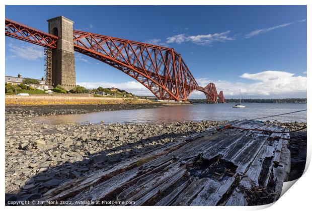 Forth Rail Bridge from North Queensferry Print by Jim Monk