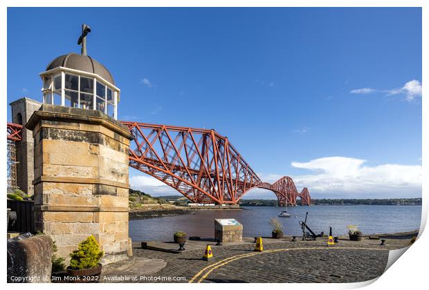 North Queensferry Harbour Light Tower Print by Jim Monk