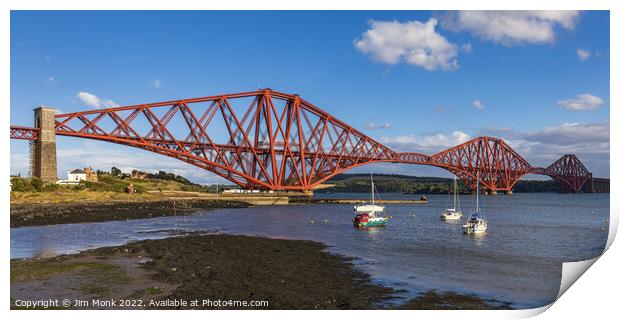 North Queensferry and the Forth Rail Bridge Print by Jim Monk