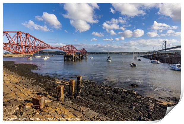 North Queensferry Harbour, Scotland Print by Jim Monk