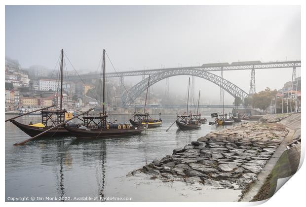 Rabelo Boats of Porto Print by Jim Monk