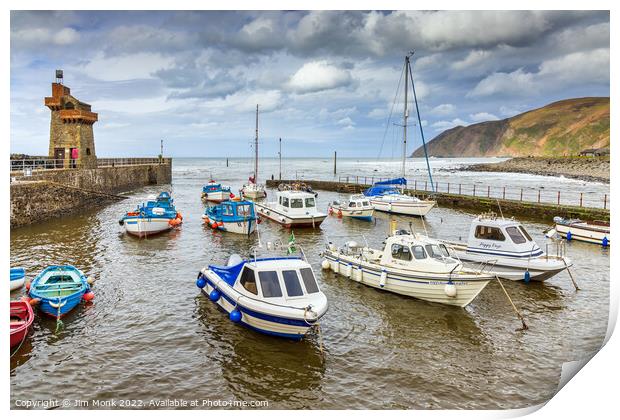Lynmouth Harbour Print by Jim Monk