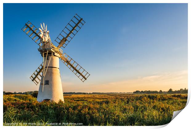 Sunrise at Thurne Mill Print by Jim Monk