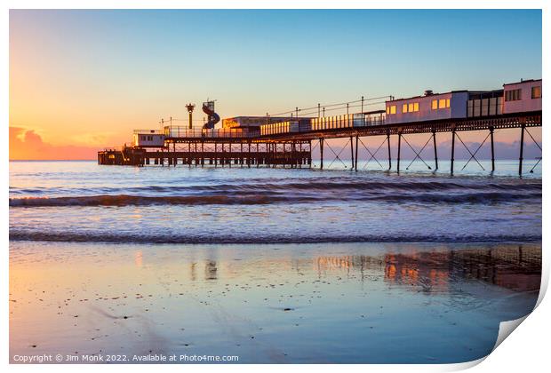 Sunrise at Sandown Pier  Print by Jim Monk