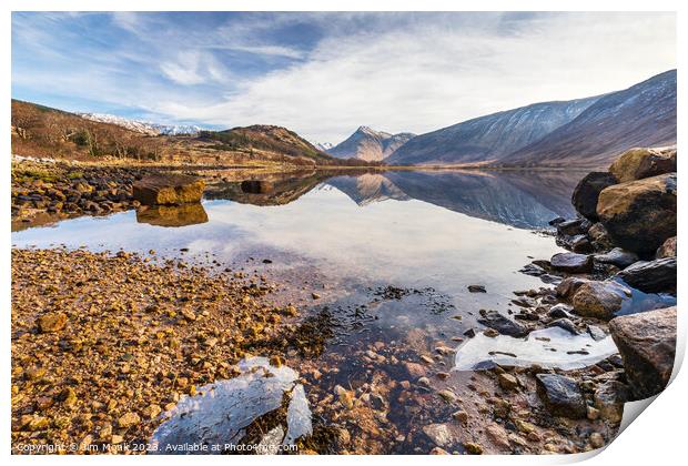 Glen Etive Reflections Print by Jim Monk