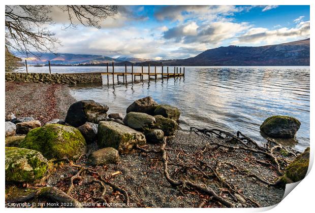 Hawes End Jetty, Derwent Water Print by Jim Monk