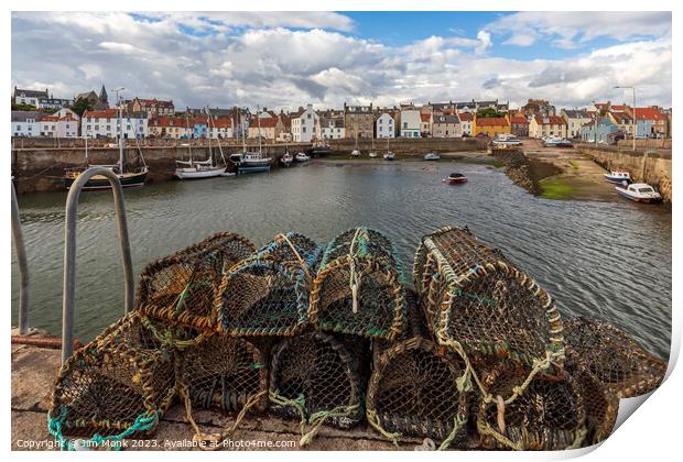 St Monans Harbour, Fife Print by Jim Monk