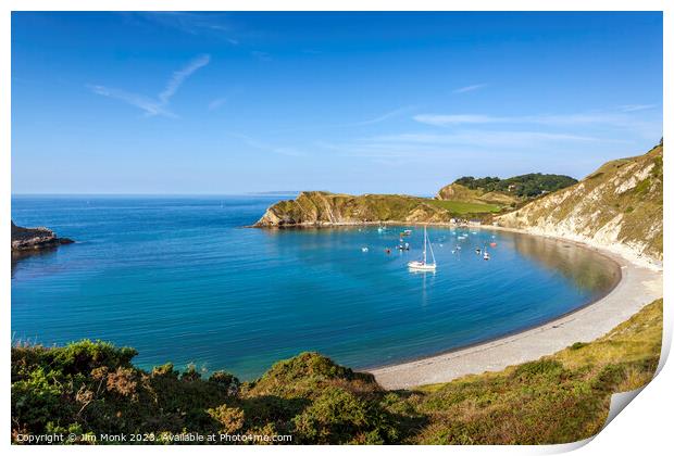 Serenity at Lulworth Cove Print by Jim Monk