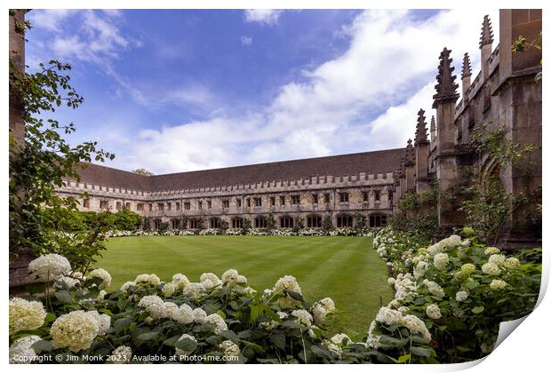 Magdalen College Cloister, Oxford Print by Jim Monk