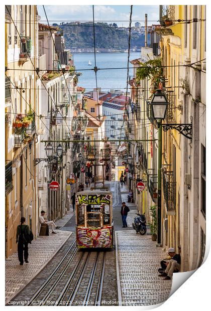 The Bica Funicular Lisbon Print by Jim Monk