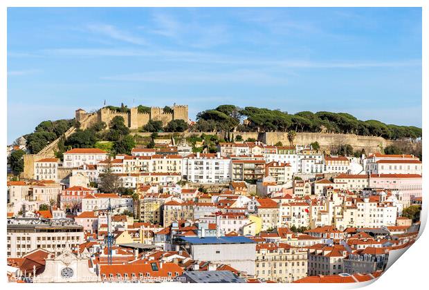 View from Miradouro de Sao Pedro in Lisbon Print by Jim Monk