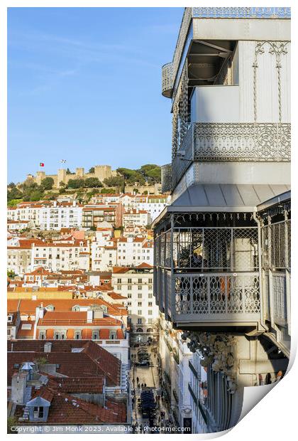 The Santa Justa lift, Lisbon Print by Jim Monk
