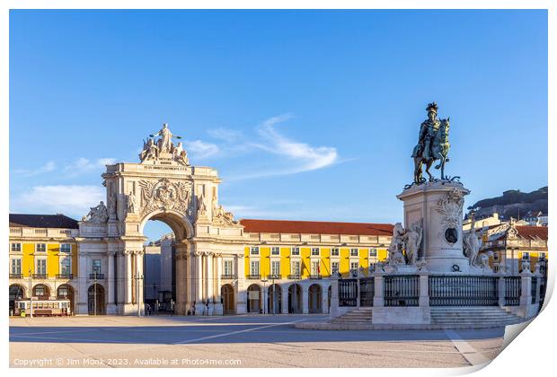 Praça do Comércio (Commerce Square) in Lisbon, Portugal Print by Jim Monk