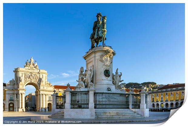 Commerce Square (Praça do Comércio) in Lisbon, Portugal  Print by Jim Monk