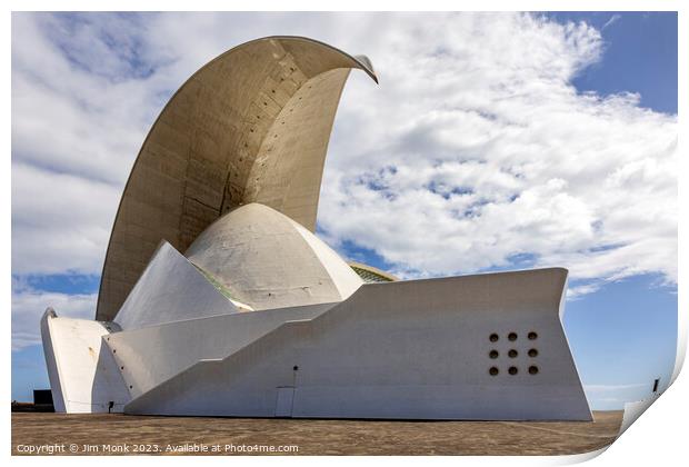 Auditorium at Santa Cruz de Tenerife Print by Jim Monk