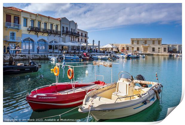 Rethymno Harbour, Crete Print by Jim Monk