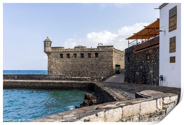 Fort Bateria de Santa Barbara at Puerto de la Cruz Print by Jim Monk