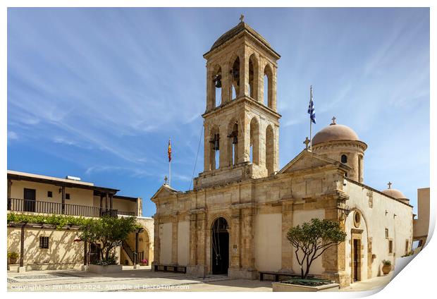Monastery of Our Lady of Gonia in Crete Print by Jim Monk