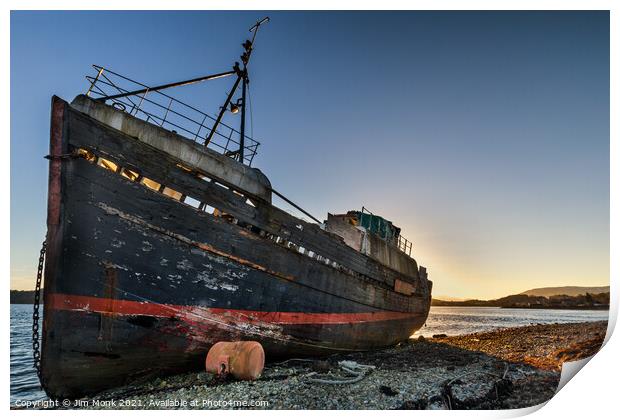Boat Wreck at Corpach  Print by Jim Monk