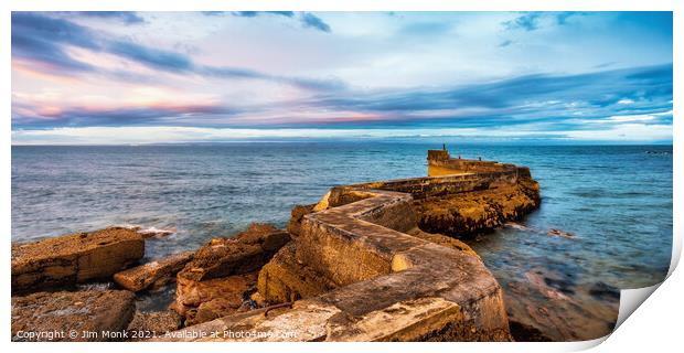 St Monans Breakwater Print by Jim Monk